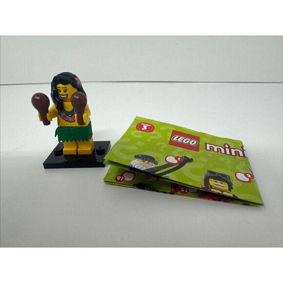 Lego Other - Lego Hula Dancer Minifigure Collectible Series 3 CMF Complete w/ Maracas Paper